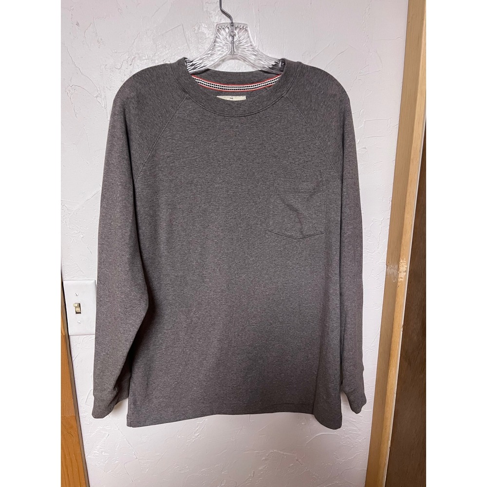 The‎ Normal Brand Mens Charcoal Gray Puremeso Pocket Crewneck Sweatshirt Large